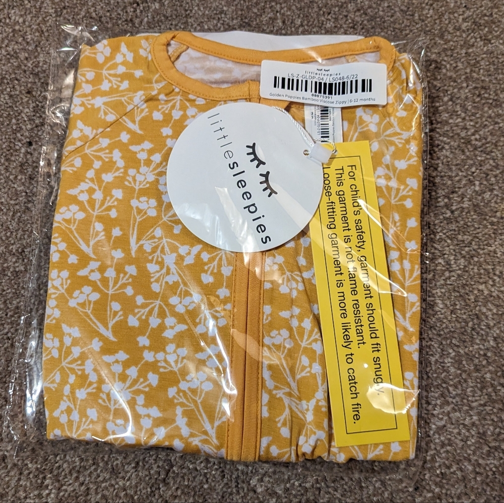 Little Sleepies Golden Poppies 6-12 zippy